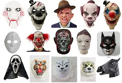 Adult Unisex Scary Latex Face Mask For Halloween Fancy Dress Costume Accessory • £10.99
