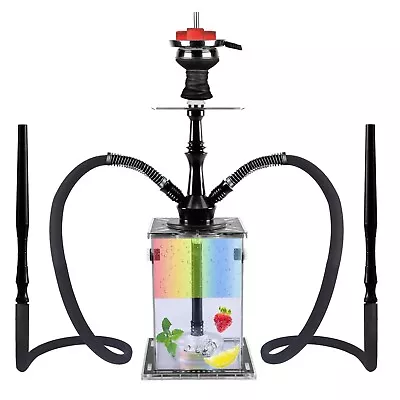 Hookah Set Hookahs 2 Hose Modern Cube Acrylic Hookah With Silicone Hookah Bow... • $86.89