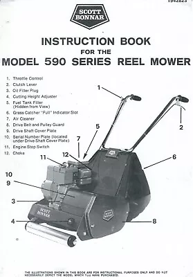 Scott Bonnar Diplomat 590 Vintage Mower Manual Parts List & B&S Service Advice • $10