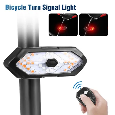 $12.73 • Buy Bicycle Tail Light USB Wireless Remote Control Turn Signal Warning Lamp With Hor