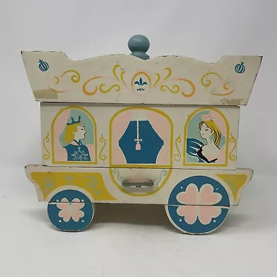Vintage Wood Cinderella/Princess Carriage Coach Jewelry Box Japan SEE LISTING • $19.95