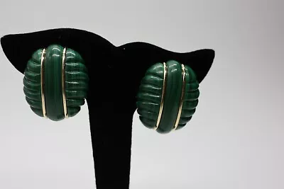 Stunning - Large Malachite And 14K Gold Earrings – A Statement! • $210