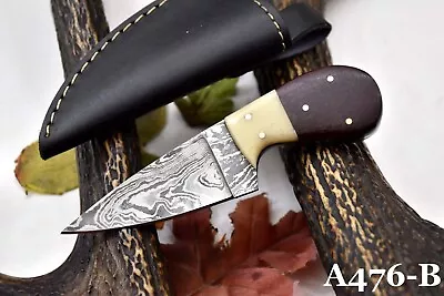 Custom Damascus Steel Hunting Knife HandmadeG-10 Micarta & Bone Handle (A476-B) • $12.99