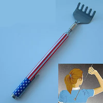  American Flag Telescoping / Telescopic Metal Back Scratcher Clip (MrWholesale) • $4.99