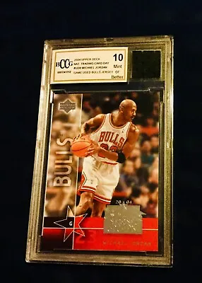 Michael Jordan BGS Bccg Mint 10 Game Used Jersey Upper Deck Set Basketball Bulls • $130