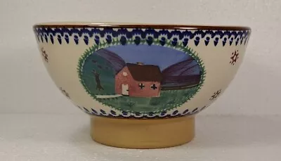 Mosse Pottery Ireland Hand Made Art Pottery Bowl Folk House Scene • $25