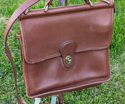 Coach Original Willis Bag Vintage 90s #9927 Leather Crossbody Top Handle Satchel • $300