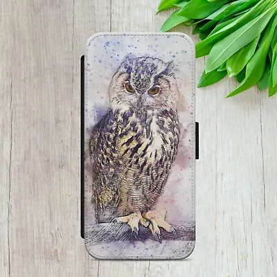 £10.99 • Buy Owl Sketch Art Abstract Flip Wallet Phone Case Cover For Iphone Samsung Huawei