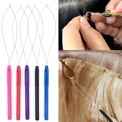 Nano Ring Micro Beads Pulling Loop Hook Tool Hair Extension Threader Wire Tool • $3.79