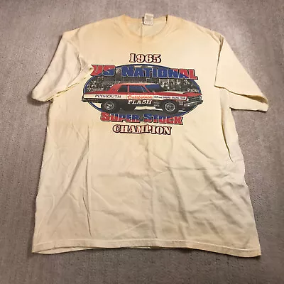 Vintage Shirt Mens  Large US National Super Stock Champion Car Racing 1965 • $12.44