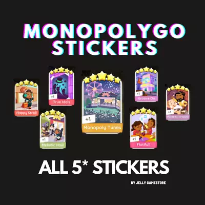 MONOPOLY GO! 5 STAR STICKERS ~ FAST DELIVERY (Read Description) • $5.39