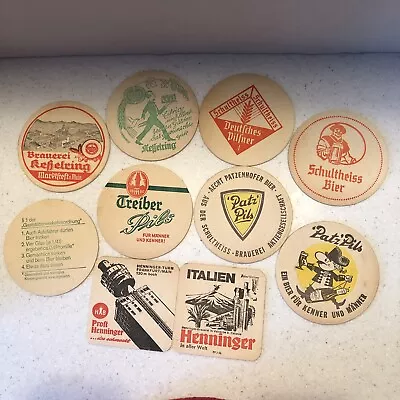 Vintage Bar Coasters Europe Early 1960's  10 Total  Read More • $12