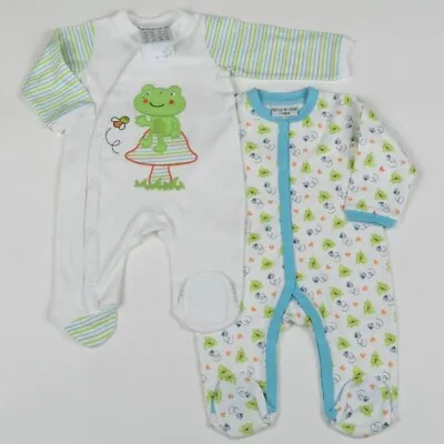 Watch Me Grow Baby Boy Girl Unisex.2 Pack Sleepsuits. 0-9 Months. NEW • £11.99