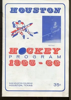 1965-66 CHL Hockey Program Wings V Apollos 1st Year Team Sam H Coliseum 80586b42 • $49.95