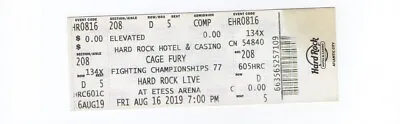 TICKET MMA Cage Fury (2019) August 16 Hard Rock Hotel Atlantic City New Jersey • $90