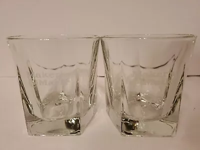 MAKERS MARK Etched Bourbon Whiskey Tumblers Rocks Glasses Set Of 2  • $11.04