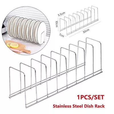 1PCS Stainless Steel Dish Rack Kitchen Dish Pan Plate Draining Rack • $11.39