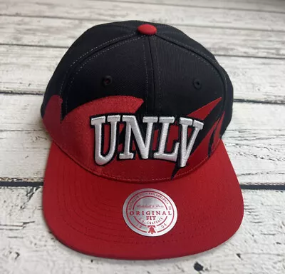 Mitchell & Ness UNLV Hat Sharktooth Rebels `Snapback Men’s Red Black Retro • $20.62