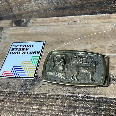 Adezy DENVER 1977 Belt Buckle SETTER DOG Vintage Carnation Milling • $24.99