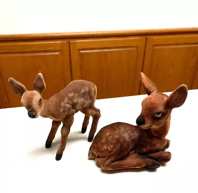 Pair Of Vintage Flocked Deer  From West Germany • $29.95