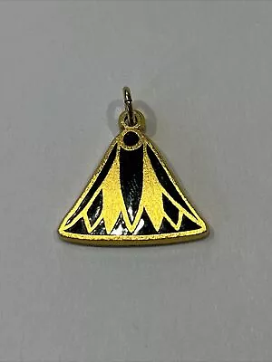 Vtg MMA 1976 Egyptian Revival Pendant King Tut Exhibit Lotus Black Enamel Floral • $25