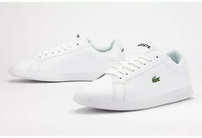 Lacoste Womens/girls Leather Graduate Trainers White Rrp £80.00 • £49.99