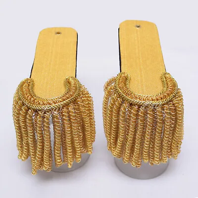 Shoulder Epaulettes Brass Bullion  Board With Heavy Gold Fringe - BWS • $45