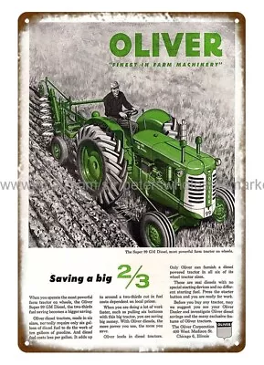 Replica Wall Decor 1956 Oliver Super 99 Tractor Farm Equipment Metal Tin Sign • $18.98