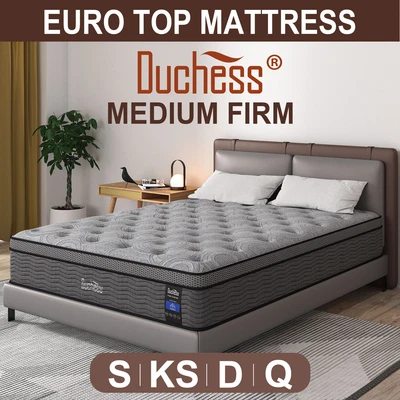 $289 • Buy QUEEN DOUBLE KING SINGLE Mattress Bed Euro Top Pocket Spring Medium Firm Foam