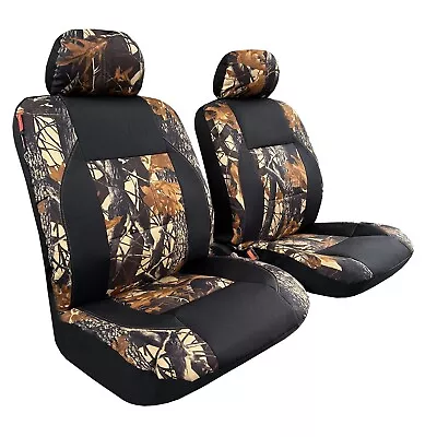 For Chevy Silverado 1500 2007-on Car Front Seat Covers Black Yellow Camo Canvas • $50.75