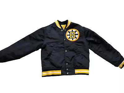 Vintage Boston Bruins Satin Starter Hockey Jacket Black Vtg NHL 90’s Youth Small • $73