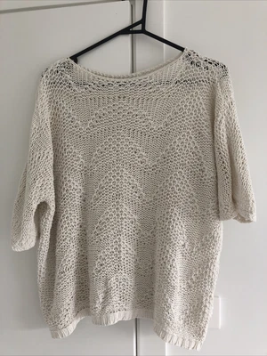 $20 • Buy VINTAGE Cotton Crochet Top M Arnhem Spell Vibes