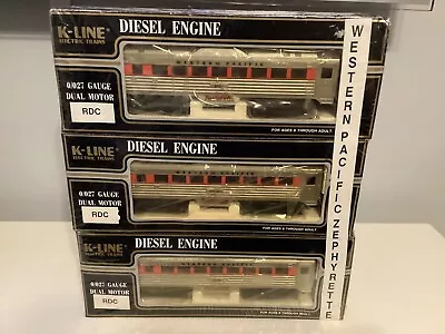 SET/3  K-line O Western Pacific Zephyrette RDC Engine And Dummy Cars #K-1934/NEW • $275