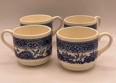 Vintage Blue Willow Made Is USA Teacup/Coffee Mug Set Of 4 • $30