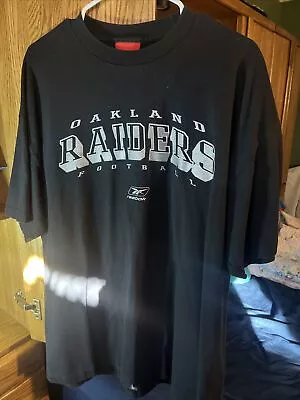 Oakland Raiders Reebok Shirt XL; 100% Cotton Pre-Shrunk; Assembled In Mexico • $9.50