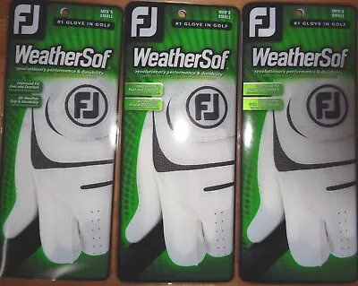 THREE (3) New FootJoy WEATHERSOF Golf Gloves PICK A SIZE LEFT Or RIGHT • $26