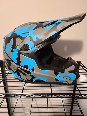 Z1R Rise Adult Blue Camo Atv Motorcycle Motocross Sxs Helmet Sz LARGE • $72.99