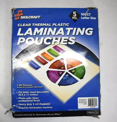 100 PACK Skilcraft Thermal Laminating Pouches 5 Mil Letter 8.5  X 11  Clear • $19.49