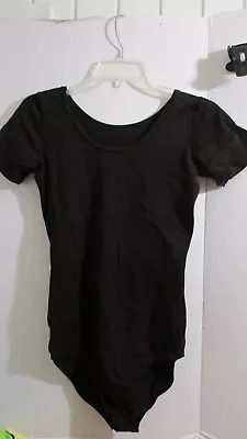 PREMIERE~Black VINTAGE Short Sleeve BODY SUIT / LEOTARD~Dance~Women's Large • $24.50