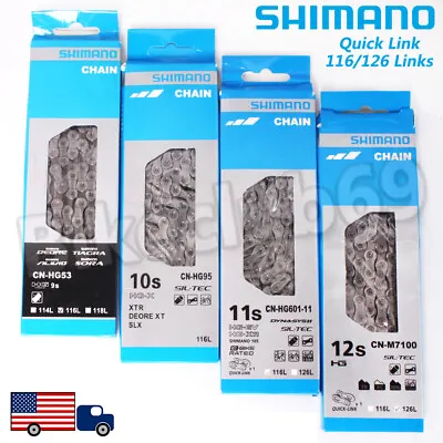 Shimano MTB Road Bike 6/7/8/9/10/11/12 Speed Chain CN-HG901/40/95/M8100 116/126L • $33.69