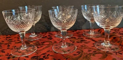 $18.97 • Buy Crystal Wine Glasses, Vintage, Set Of 6 Small Claret, Sherry 3.75  Tall