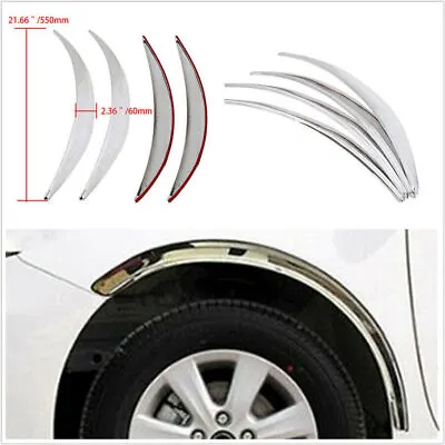 Car Chrome ABS Wheel Eyebrow Sticker Arch Protector Trim Lip Fender Flares 4Pcs • $38.42
