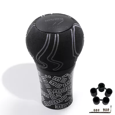 Momo ULTRA BLACK EDITION Graffiti Suede Leather Manual Gear Stick Shift Knob • $42