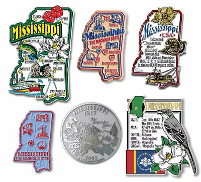 Mississippi Six-Piece State Magnet Set By Classic Magnets Includes 6 Designs • $19.99