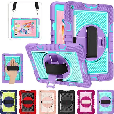 $29.99 • Buy Rugged Stand Hard Case Shockproof Cover Strap For IPad 7/8/9th 6/5th Gen Air 4 5