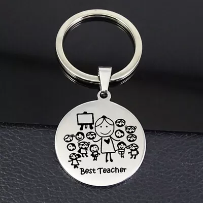 Engraved Keyring Thanks For Teacher Keychain Custom Name Gift For Teacher  Y-;h • $4.49