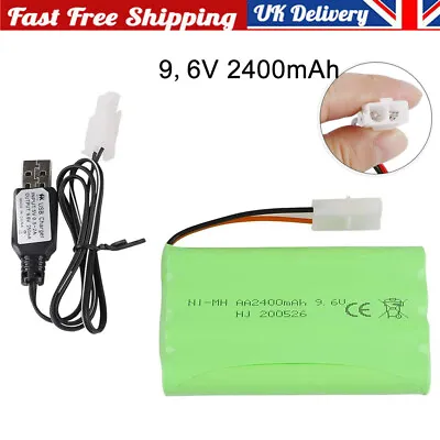 9.6V 2400mAH NI-MH Rechargeable Battery Pack For Radio Remote Control Car Toys • £14.95