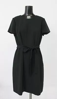 J. Crew Women's Short-Sleeve Belted Suiting Dress RP9 Black Size 10 NWT • $32.99