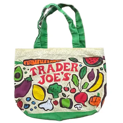 $39.99 • Buy TRADER JOES Reusable Canvas Shopping Tote Bag Colorful Fruit Vegetable USA 