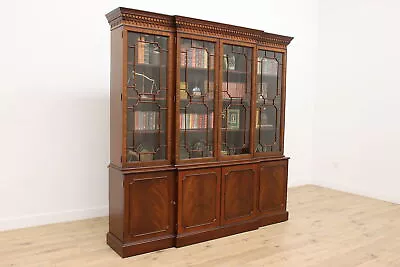 Georgian Vintage Breakfront Bookcase Or Display Councill #48995 • $3450